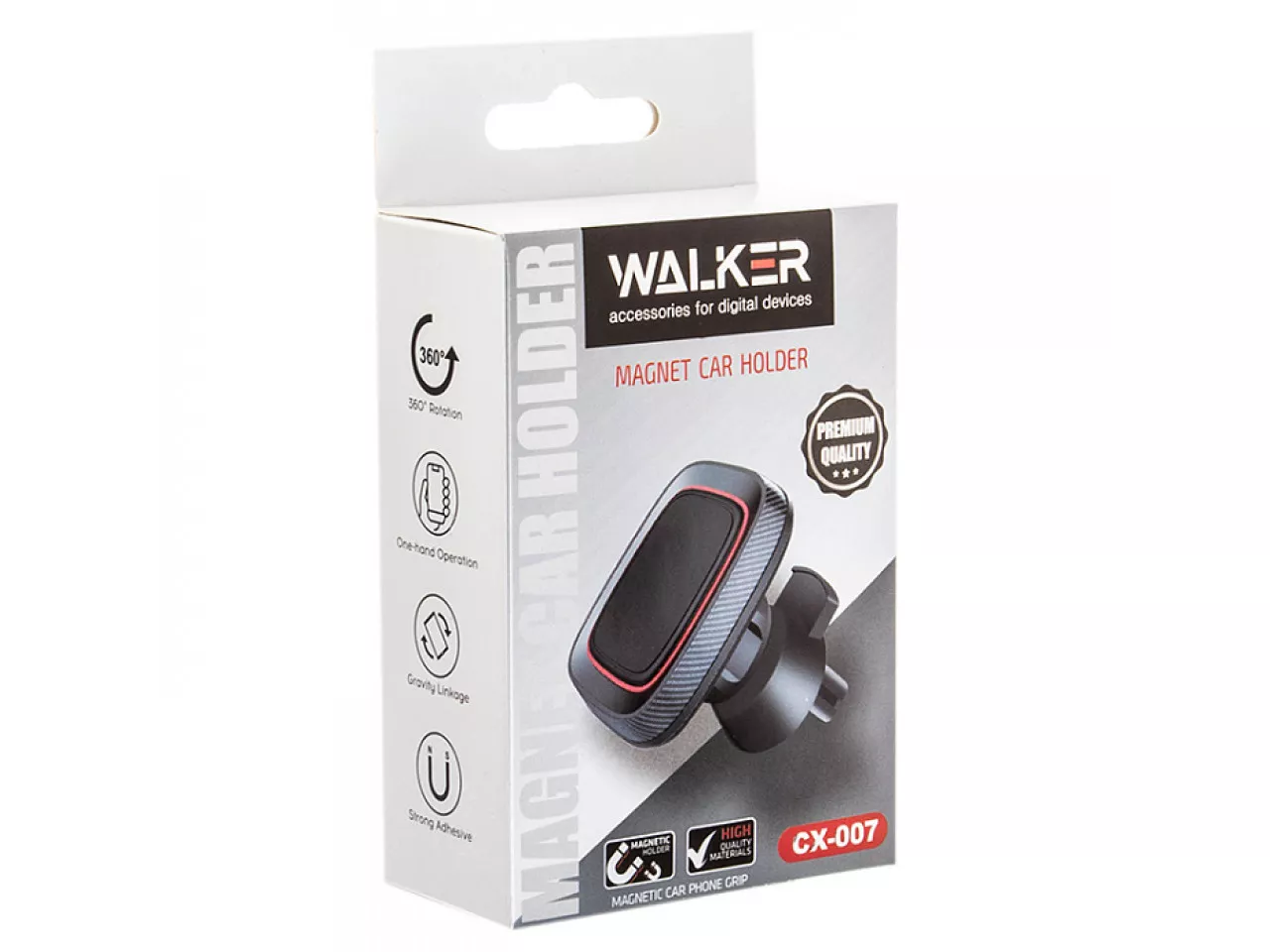 Автодержатель магнитный Walker CX-007 черный Автодержатель магнитный Walker CX-007 черный