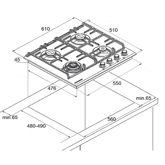 Варочная панель Kuppersberg FG65B Варочная панель Kuppersberg FG65B